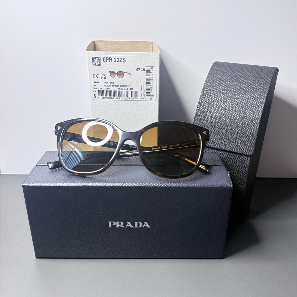 Prada PR 22ZS Tortoise Polarized Brown Gradient Sunglasses - Picture 3 of 8
